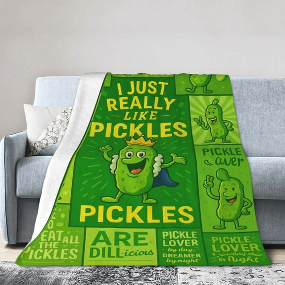 Pickle Gifts Blanket Soft Cozy Flannel Throw Lovers - Funny Pickle Themed 50x40