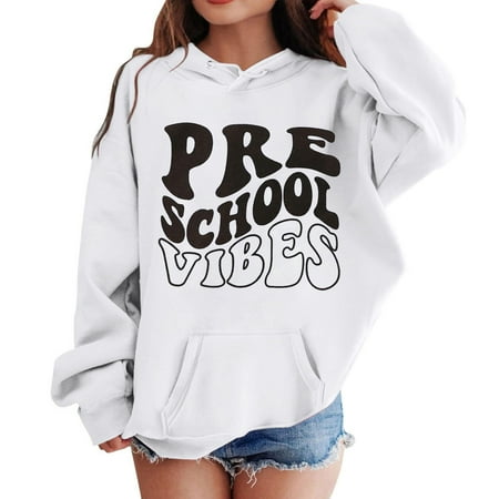 

Boys Sweatshirts Sports First Day Of School Casual My Preschool Kindergarten Pocket Graphic Hoodies