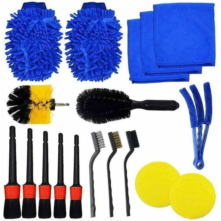 18Pcs Car Detailing Brush Set, Car Detailing Kit, Auto Detailing Drill  Brush Set, Car Detailing Brushes, Car Cleaning Kit,Car Wash Brush kit