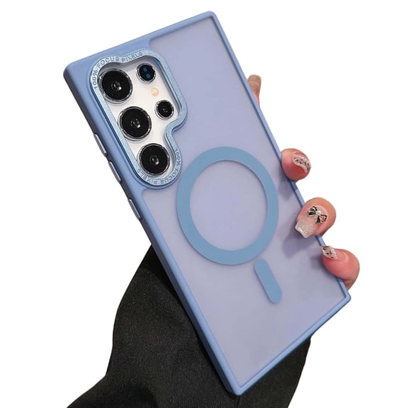 Allytechgroup for Samsung Galaxy S24 Ultra Case, Matte Back Cover Translucent Compatible with Magsafe Slim Fit Shockproof Anti-Scratch Magnetic Phone Case for Samsung Galaxy S24 Ultra, Skyblue