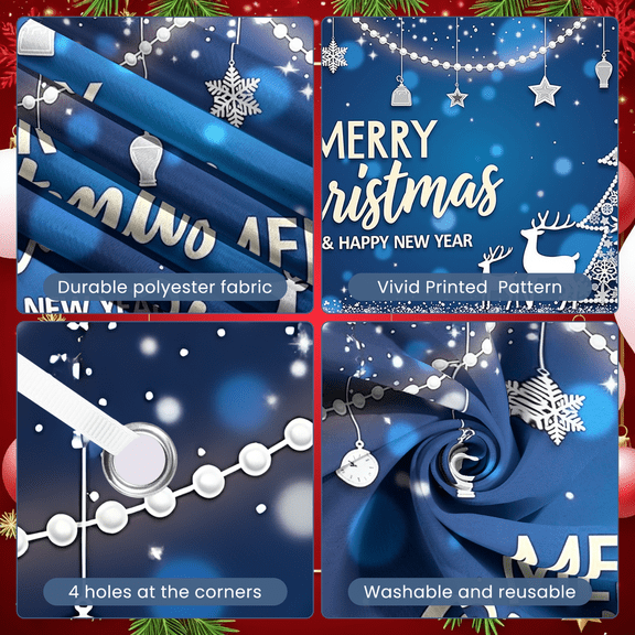 Decorative Design Merry Christmas Banner Winter Wonderland Theme Festive Elements Christmas Deer for Holiday Celebration Indoor Decoration Party Background