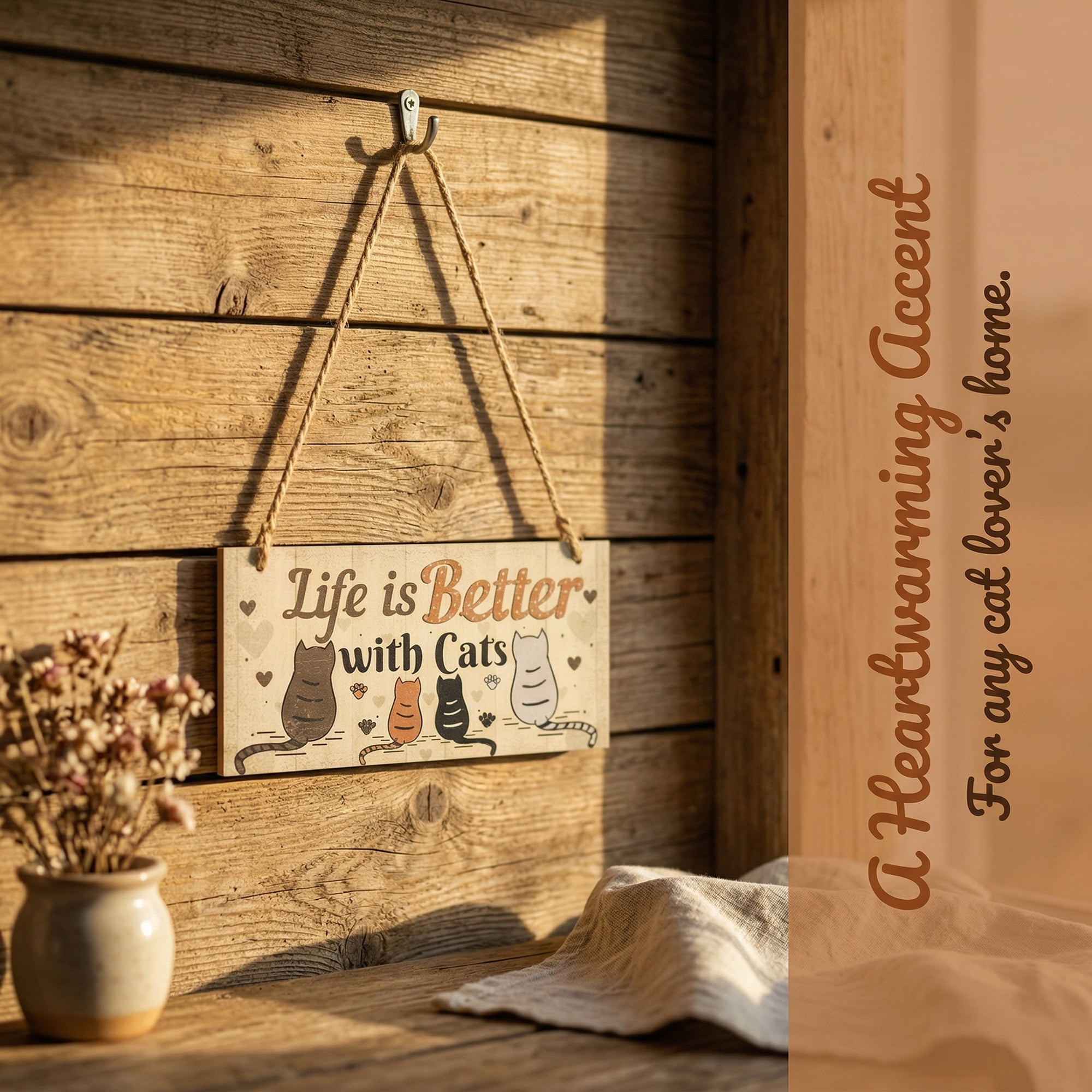 Unique Bargains Pet Sign Home Decor Decorative Wall Plaque Style B 3.9in