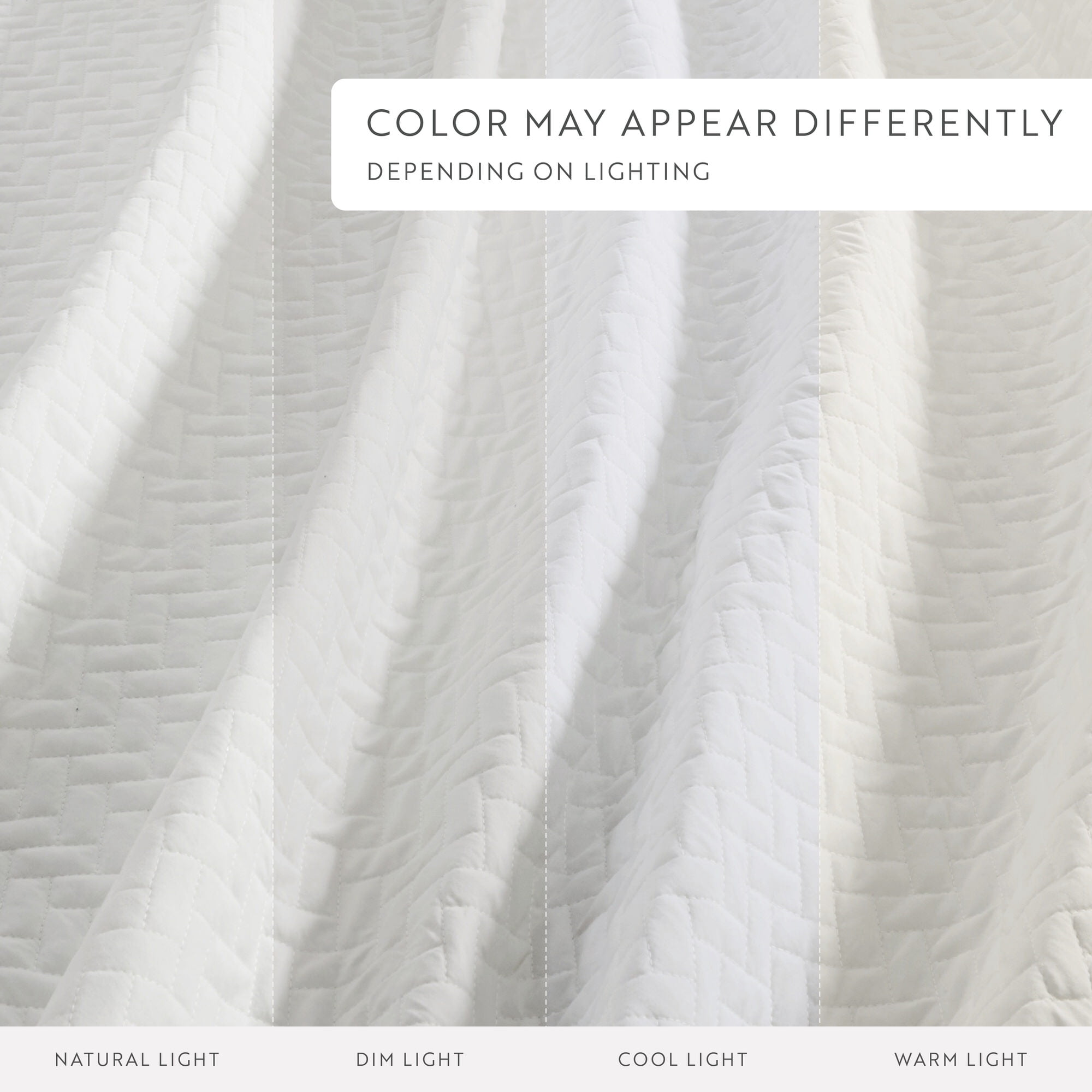 Noble Linens White Herring Pattern Quilted Coverlet, Twin / Twin XL