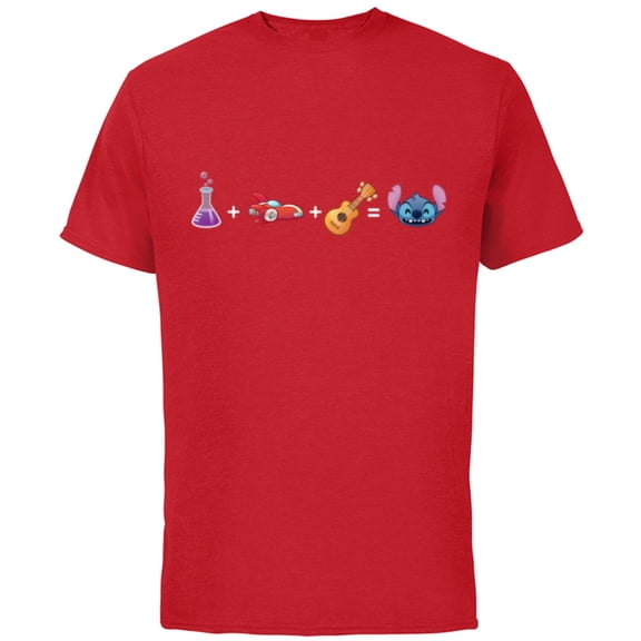 Disney Lilo & Stitch Emoji Code Formula - Short Sleeve Cotton T-Shirt for Adults - Customized-Red