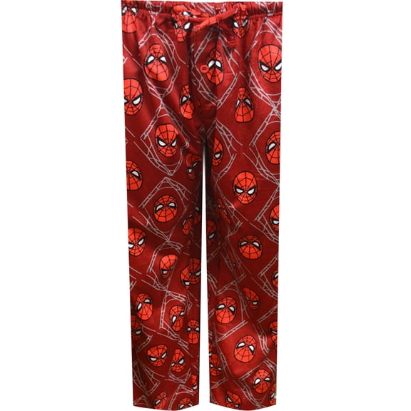 Briefly Stated Mens Marvel Comics Spiderman Ultra Soft Silky Fleece Lounge Pants (Medium)