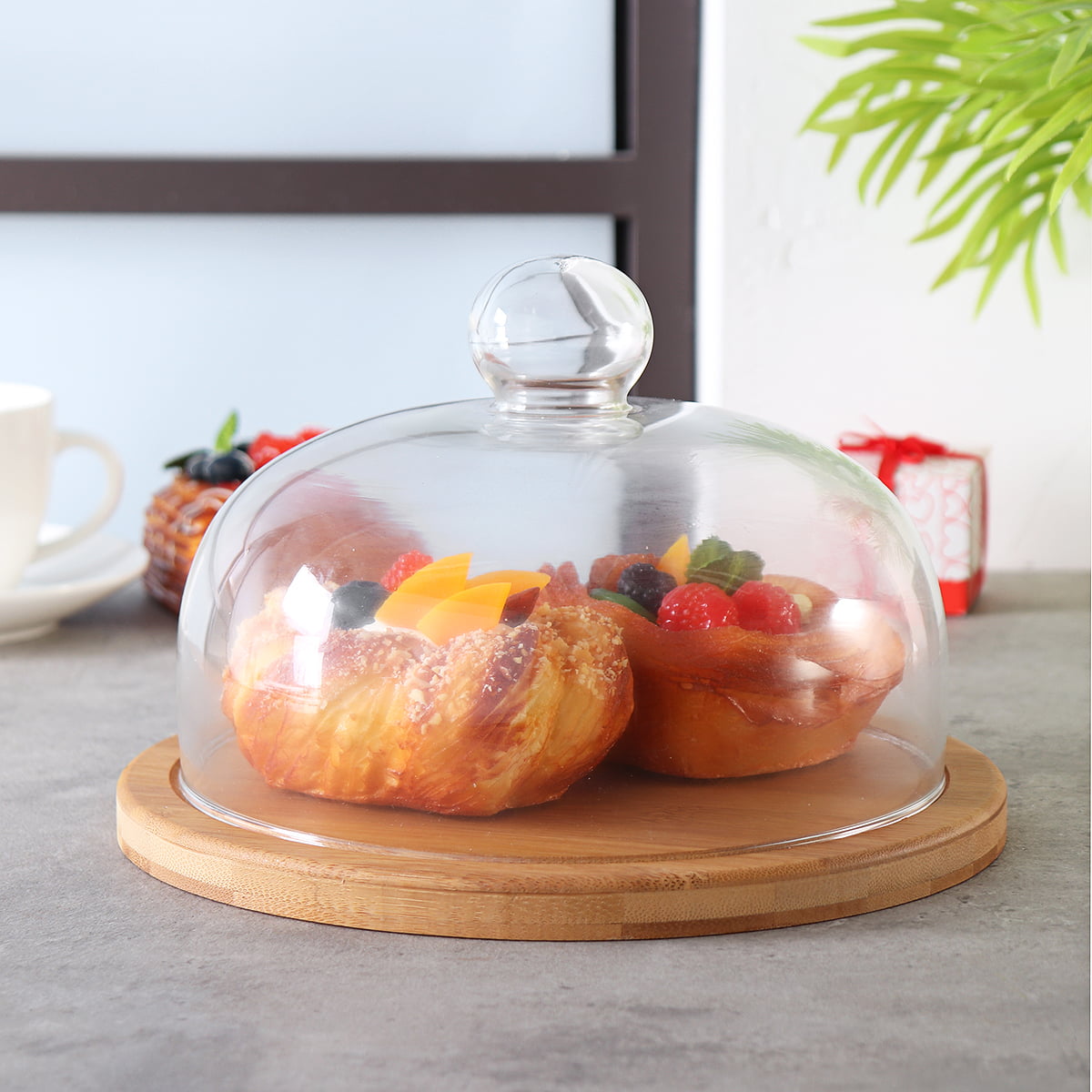 Cake Clear Glass Cake Dome & Handle Cheese Cover H18xD16cm Cloche