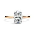 thumbnail image 2 of Solitaire Wedding Engagement Ring for Women | Center 10x5mm Oval Cut Lab Created Moissanite Promise Rings in 14K Rose Gold Over Sterling Silver Jewelry Gift for Her, Ring Size 7, 2 of 6