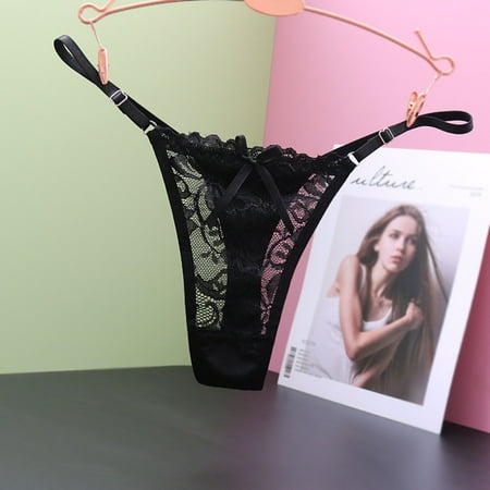 ZVNAH Women s Sexy Floral Lace G String Thongs  Valentine s Day Gifts  Couple Supplies  One Size  Mesh Hollow Out See Though Panties