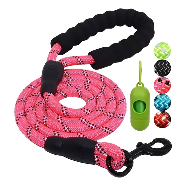 Wolfi Correa Para Perro De 1.5m Reflejante Mango Acolchado Color Rosa