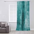 thumbnail image 3 of Teal Semi Sheer Curtains Drapes for Living Room, Bedroom, French Doors Window 45 Inches Long, Retro Oil Painting Modern Abstract Art Aesthetics Rod Pocket Chiffon Curtain Drapery Voile Drape Panel, 3 of 6