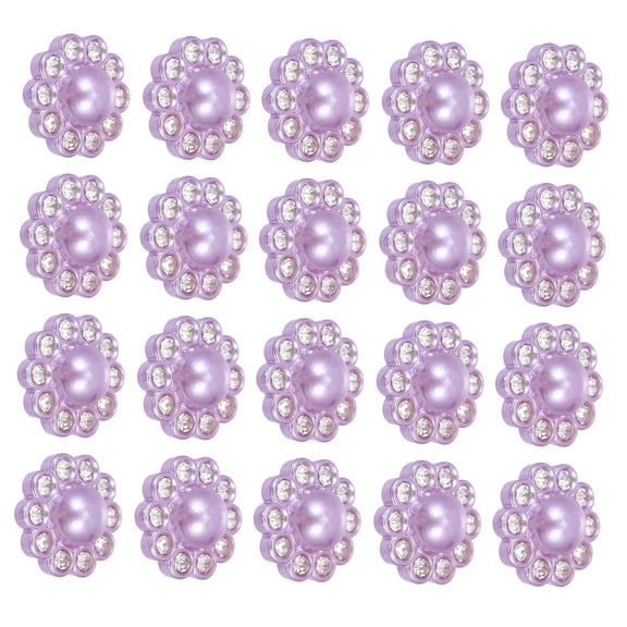 50 Pcs DIY Scrapbooking Embellishments Buttons Creative Rhinestone Purple