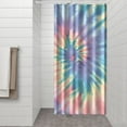 thumbnail image 3 of Tie Dye Shower Curtain, Rainbow Watercolor Vintage Boho Abstract Psychedelic Swirl Print Waterproof Bathroom Curtain 36x72 Inch, Premium Fade-Resistant Polyester Fabric with 12 Metal, 3 of 5