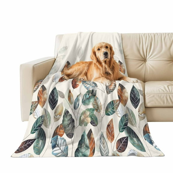Fall Throw Blanket for Couch Autumn Colorful Leaves Soft Fleece Flannel Blankets Cozy Lightweight Blanket for Sofa Living Room Thanksgiving Autumn Decor, Plant Beige Bed Throws 30" x 40"