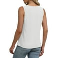 thumbnail image 3 of Qaspx Summer Tank Tops for Women Casual Sleeveless Blouses Loose Dressy Work Shirt Crewneck Lightweight Tops, 3 of 4