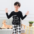 thumbnail image 5 of Pyjama de Noël pour Enfants Pyjama du Père Noël Chandail à Manches Longues à Col Rond Haut Pantalon Pyjama des Fêtes pour Enfants Pyjama Imprimé Noir pour Garçon 4-5 Ans, 5 of 5