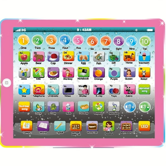 LNGOOR Kids‘ Fun Learning Tablet - Educational Preschool Interactive Toy with ABC Word Songs Music Numbers and Electronic Games for Boys and Girls - Perfect for Toddler Development and