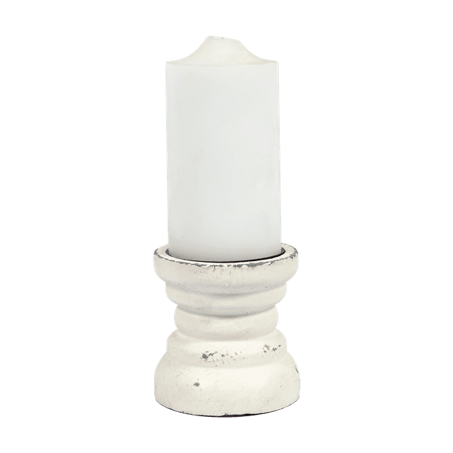 Distressed Wood White Candle Holder, Handcrafted Rustic Candle Holders