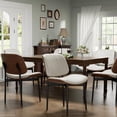 thumbnail image 6 of GIKPAL Dining Chairs Set of 6 PU Faux Leather Walnut for Mid-Century Modern Kitchen & Dining Room,Beige, 6 of 8