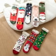 thumbnail image 2 of 1 Pairs Christmas Fuzzy Socks for Women Non Skid, Warm Thermal Sleep Plush Fuzzy Slipper Socks for Winter, Cozy Soft Fluffy Christmas Gift Socks（Navy Santa Hat), 2 of 8