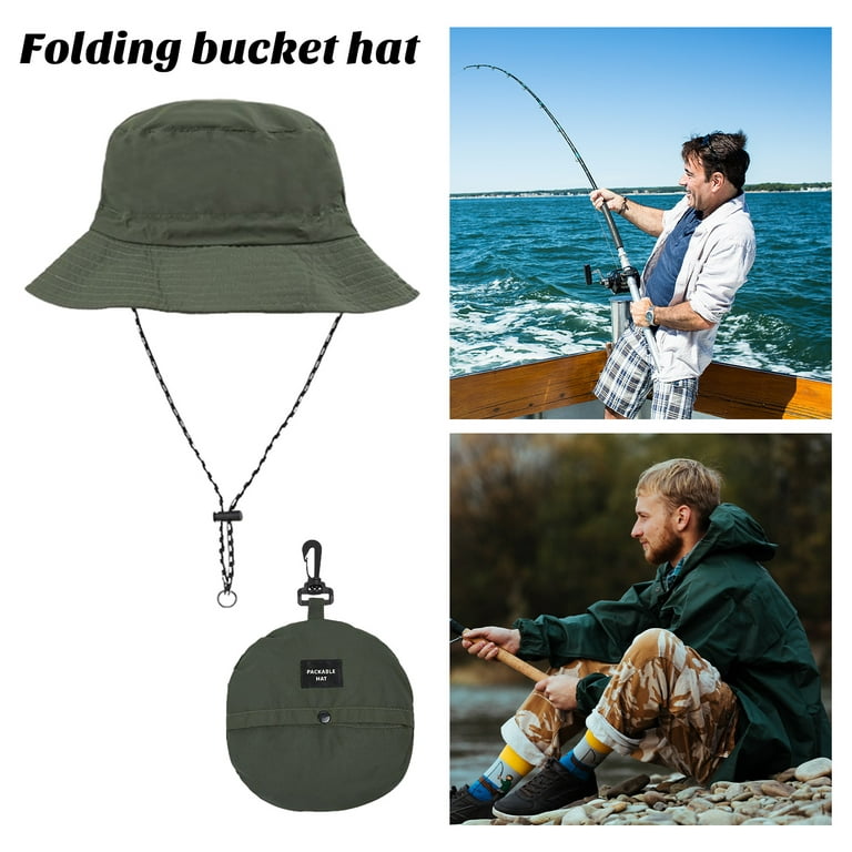 Foldable Bucket Hat with Adjustable Chin Strap - Waterproof Quick