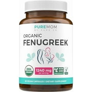 USDA Organic Fenugreek Capsules for Women - Effective Lactation Supplement for Increased Breast Milk Supply - Herbal Breastfeeding Support for Mothers -