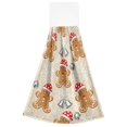thumbnail image 7 of Haosy 2 Pack Kitchen Wash Cloths with Hanging Loops Absorbent Absorbent Quick Drying Hand Towels, Gingerbread Man Snowflake Bell, 7 of 7