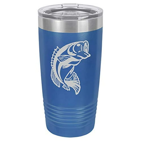 

Tumbler Stainless Steel Vacuum Insulated Travel Mug Bass Fish (Blue 20 oz)