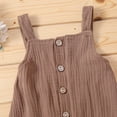 thumbnail image 5 of Baby Boy Girl Overalls Cotton Gauze Sleeveless Romper Button Down Jumpsuits with Pockets Toddler Summer Clothes, 5 of 6