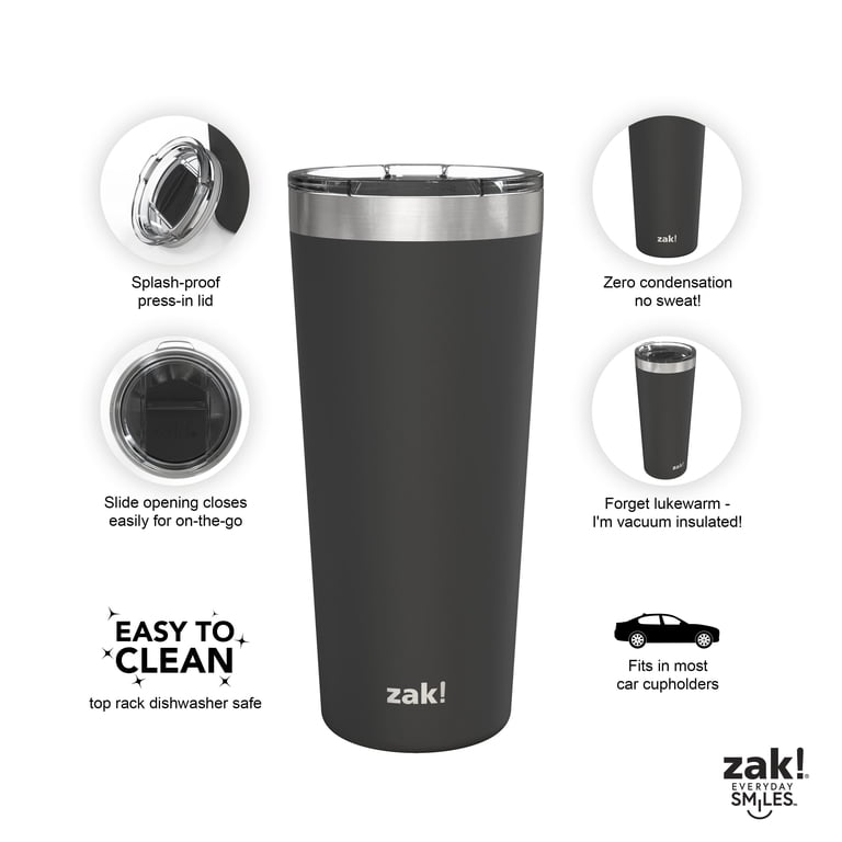 Zak Designs Latah 20 ounce Insulated Tumbler, Ebony - Walmart.com
