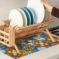 thumbnail image 7 of Mexican Tile Dish Drying Mat,Boho Tradicion Drying Rack Pad Countertop Dishes Ultra Absorbent Microfiber Kitchen Counter Mat for Coffee Countertop Decor 18x24 Inch, 7 of 7