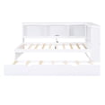 thumbnail image 6 of Euroco Wood Twin Daybed with Trundle,Storage Shelves and Charging Station Sofa Bed for Bedroom,White, 6 of 15
