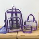thumbnail image 2 of Bolsa Mochila transparente Gran capacidad Compras Mochila Viajes Ocio (Púrpura), 2 of 8