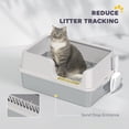 thumbnail image 5 of PawHut Stainless Steel Litter Box, XL Enclosed Cat Litter Box for Big Cats with High Side, Scoop, Easy Cleaning & Anti-Urine Leakage, Light Gray, 5 of 9