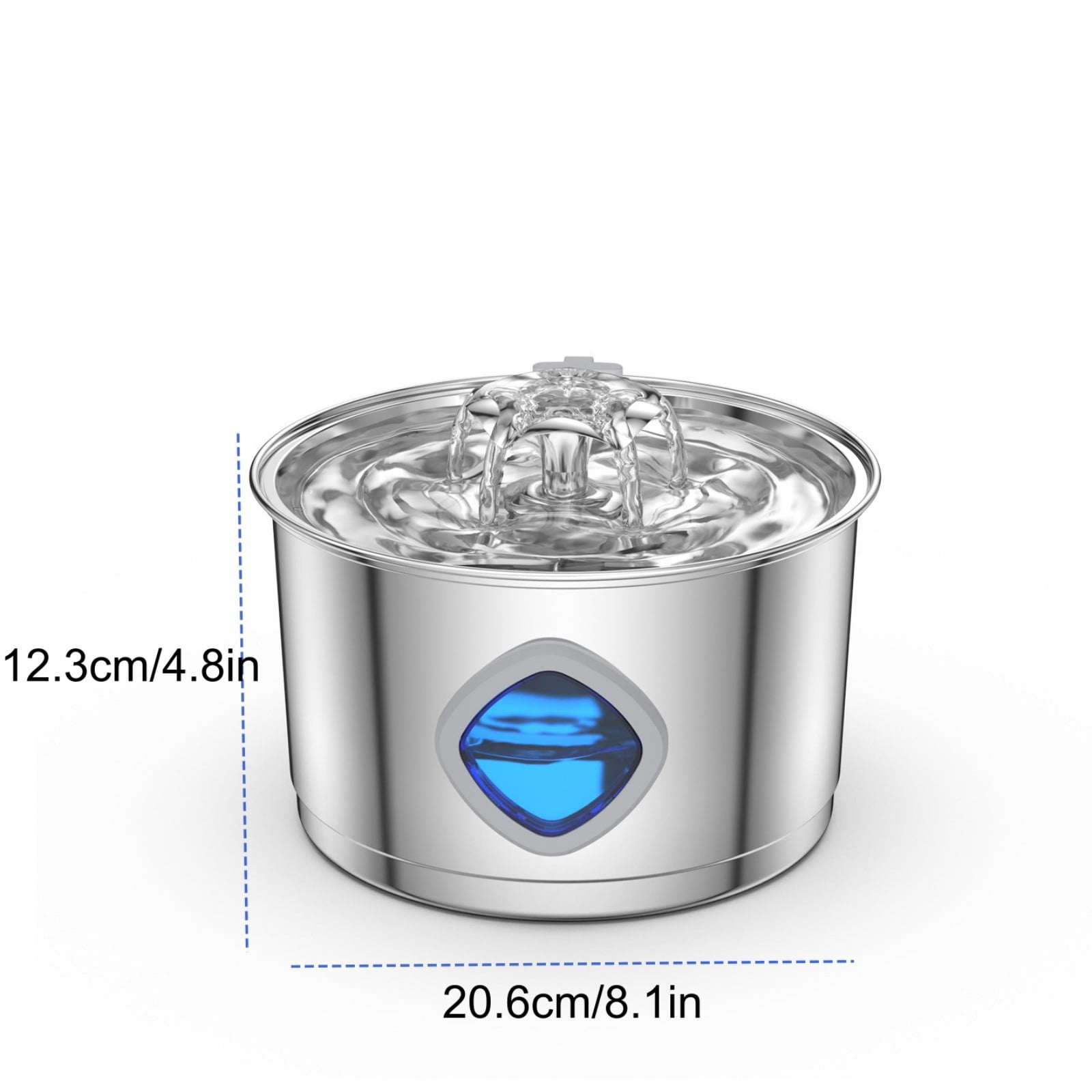 Water Bowl Quadruple Filtration System for Quiet Continuous Circulation Stainless Steel Display Water Dispenser with and Easy Cleaning for Indoor Use