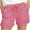 Pink, variant on Timegard Shorts for Women Drawstring Elastic Waist Solid Color Casual Loose Work Shorts with Pockets