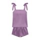 thumbnail image 5 of Fuera Del Hombro Tops para las Mujeres Manga Larga Casual sin Mangas Vendaje Sólido Y la Cintura Elástica Pantalones Cortos Conjuntos para el Verano, 5 of 8