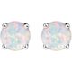 thumbnail image 4 of 925 Solid Sterling Silver 6MM Round Created Opal Stud Comes Earrings, with Gift Box for Women Ref: 5765, 4 of 5