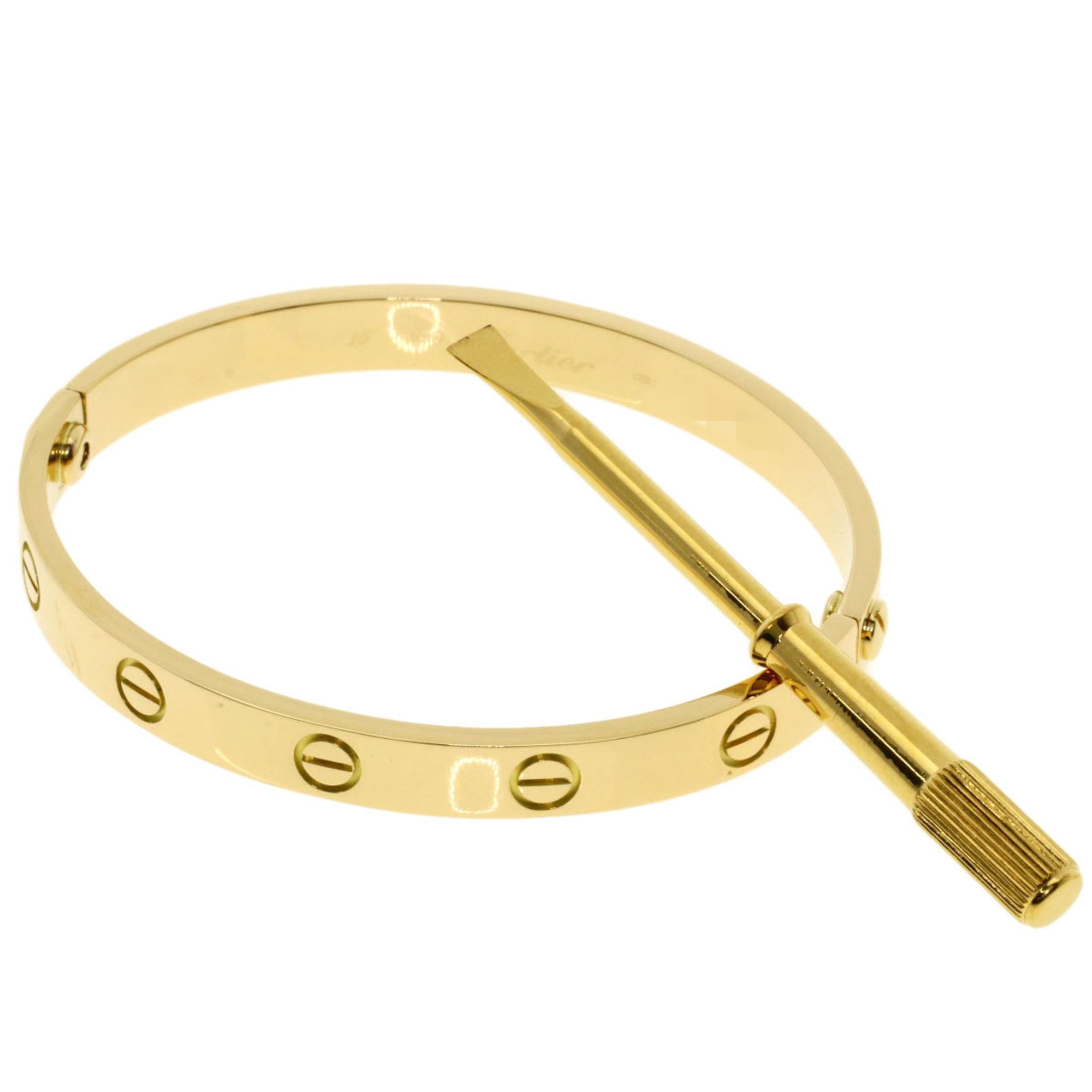 Pre-Owned Cartier Love Bracelet with Screwdriver #16 in 18K Yellow Gold for Women (Good)