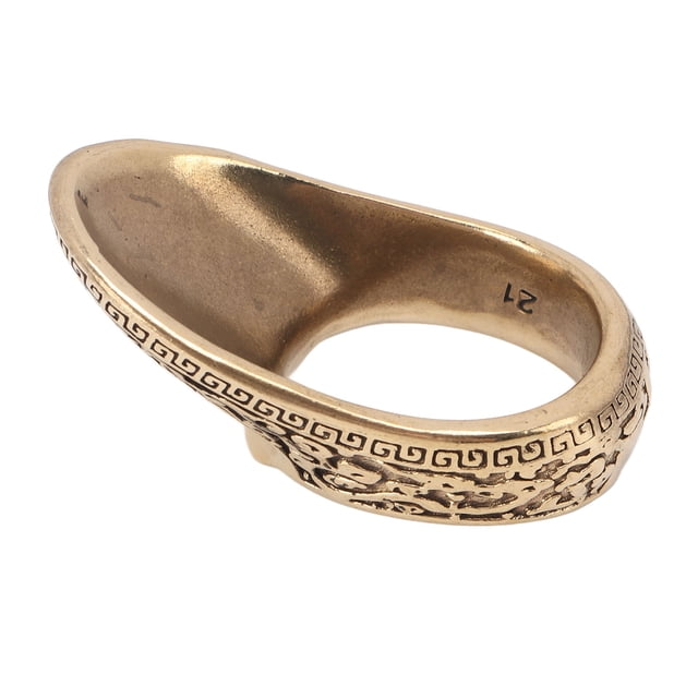 Thumb Protector Rings, Copper Material Archery Thumb Rings Engraving Pattern Strong Practicality For Outdoor 21mm