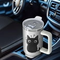 thumbnail image 4 of 1pc Black Cat 40oz Tumbler with Straw & Handle - Insulated Stainless Steel Cup | Holiday Gift for Man Women (Christmas, Valentine's, Birthday), 4 of 5