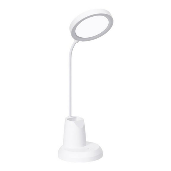 Tahtuvzn School Home Decor Desk Lamp for and Study Office, Black Small Rechargeable with Pen Holders,Gooseneck Arm, 3 Lighting Modes, Dimmable, Eye-Caring LED