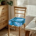 thumbnail image 3 of HELLHERO Marble Print Dining Chair Covers, Dustproof Seat Covers for Dining Room Chairs, Kitchen Chair Slipcovers Removable, Easy to Clean, Blue, 3 of 7