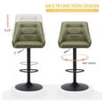 thumbnail image 5 of Exlonjet Swivel Bar Stool with Back, Adjustable PU Leather Tufted Barstool, Upholstered Counter Height Airlift Bar Chair for Kitchen Dining Cafe (Olive Green, Black Base), 5 of 7