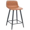 thumbnail image 6 of SAFAVIEH Asena Square Low Back Counter Stool, Cigar/Black, 6 of 12