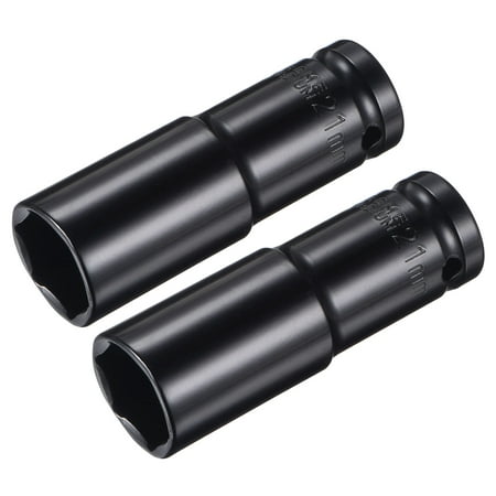 

Uxcell 1/2 Drive by 21mm Deep Impact Socket Heat-Treated CR-V Steel 3.15 Length 6-Point Metric Sizes 2 Pack