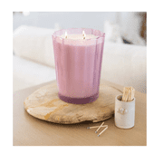 Sand + Fog Spring 57oz. Scalloped Candle with Rubber Wood Lid - Island Blossom