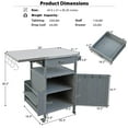 thumbnail image 3 of Outdoor Grill Table with Storage Cabinet and Stainless Steel Top, Kitchen Island Outdoor Grill Prep Table with Movable Door Leaf, 1 Drawer, Towel Rack, Lockable Wheels, for Lawn Garden, Blue+Grey, 3 of 9