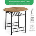 thumbnail image 3 of Yaheetech Modern 3 Piece Round Dining Set for Kitchen, Brown, 3 of 9
