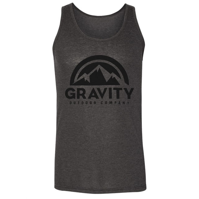 Gravity Outdoor Co. Logo Tri-Blend Tank Top - Logo negro - Negro - Grande Gravity Outdoor Co. tanque