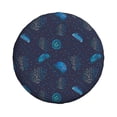 thumbnail image 4 of Spare Tire Cover, Deep Blue Coral Jellyfish Wheel Cover Tire Covers For Trailers Car Truck Camper Universal Tire Covering Fits Diameter14"-17", 4 of 4